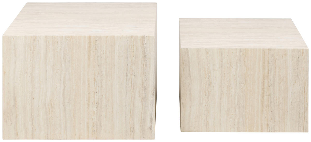 COUCHTISCHSET quadratisch Beige  - Beige, Design, Papier/Holzwerkstoff (58/50/40/33/58/50cm) - MID.YOU