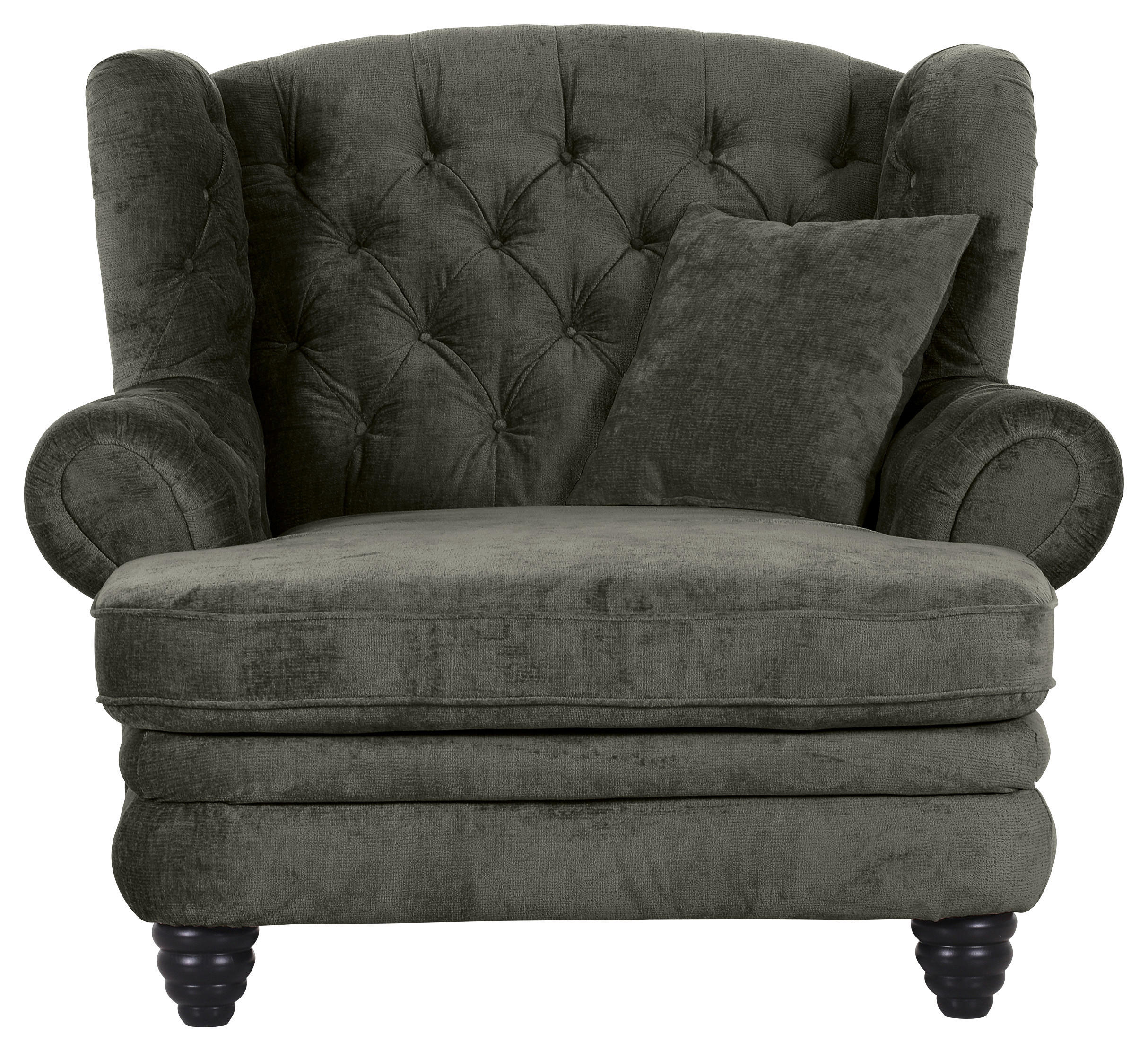 XXL-SESSEL Chenille Anthrazit    - Anthrazit/Schwarz, Design, Holz/Textil (127/106/149cm) - Landscape