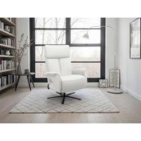 RELAXSESSEL in Leder Weiß  - Schwarz/Weiß, Basics, Leder/Metall (86/115/86cm) - Sit & More