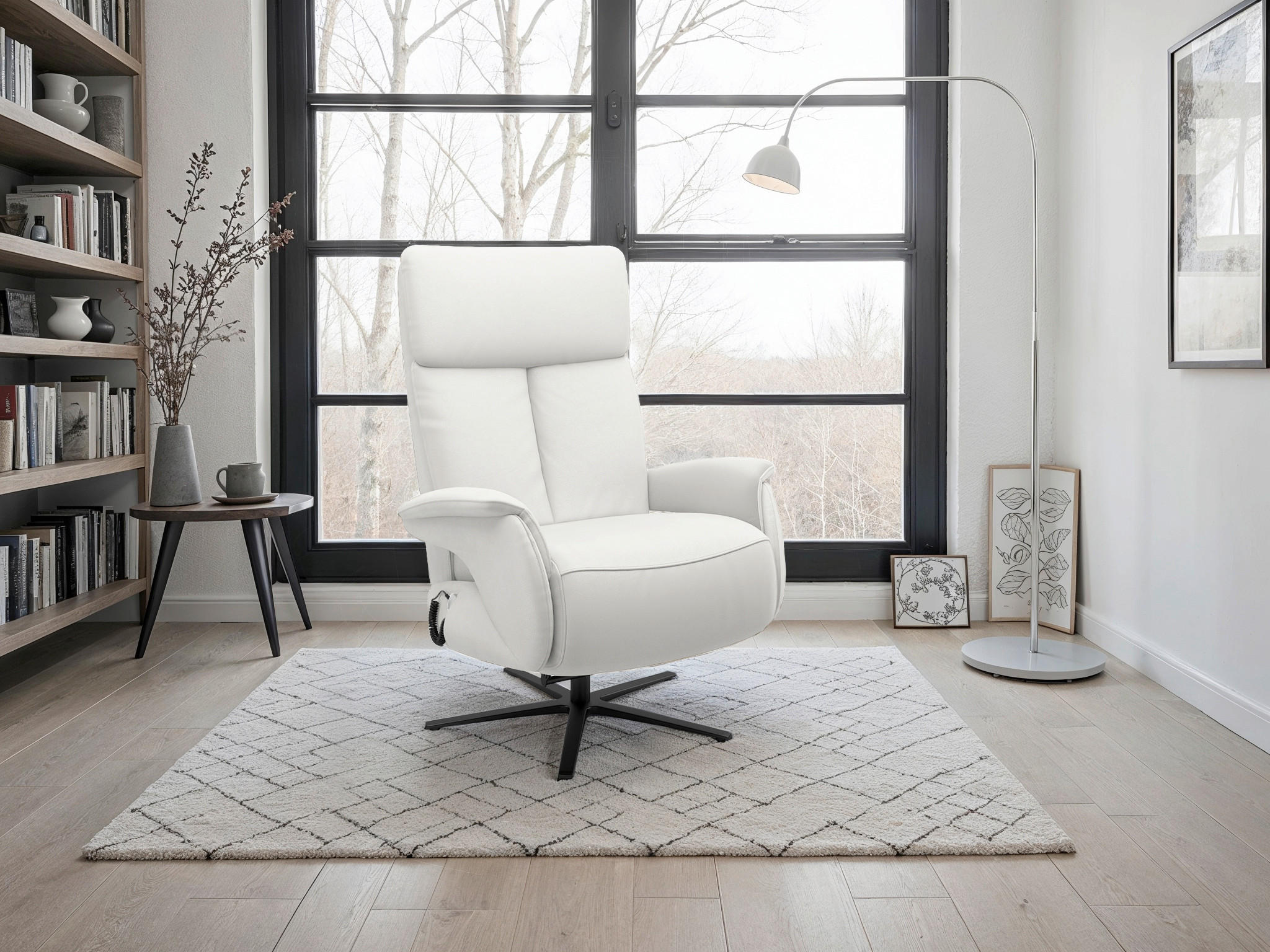 Sit & More RELAXAČNÍ KŘESLO, kůže, bílá