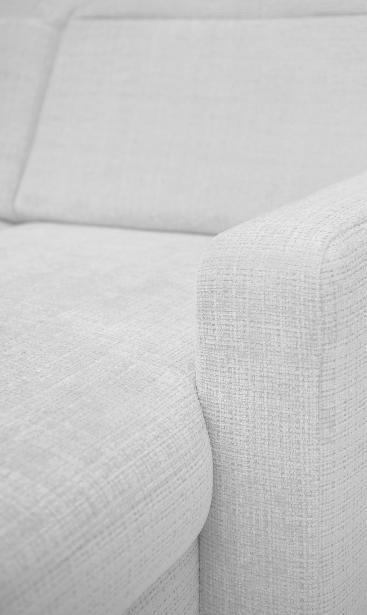 ECKSOFA FABIO Hellgrau Chenille Bettkasten, Kopfteilverstellung  - Hellgrau/Schwarz, Design, Textil/Metall (174/223cm) - Livetastic