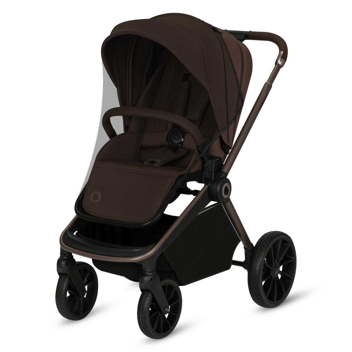 KINDERWAGENSET Mika Plus 3 in 1  - Schwarz/Mokka, Basics, Textil (93/62/110cm) - Lionelo