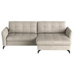 ECKSOFA in Flachgewebe, Leinenoptik Beige  242/170 cm  - Beige/Schwarz, Design, Textil/Metall (242/170cm) - Xora