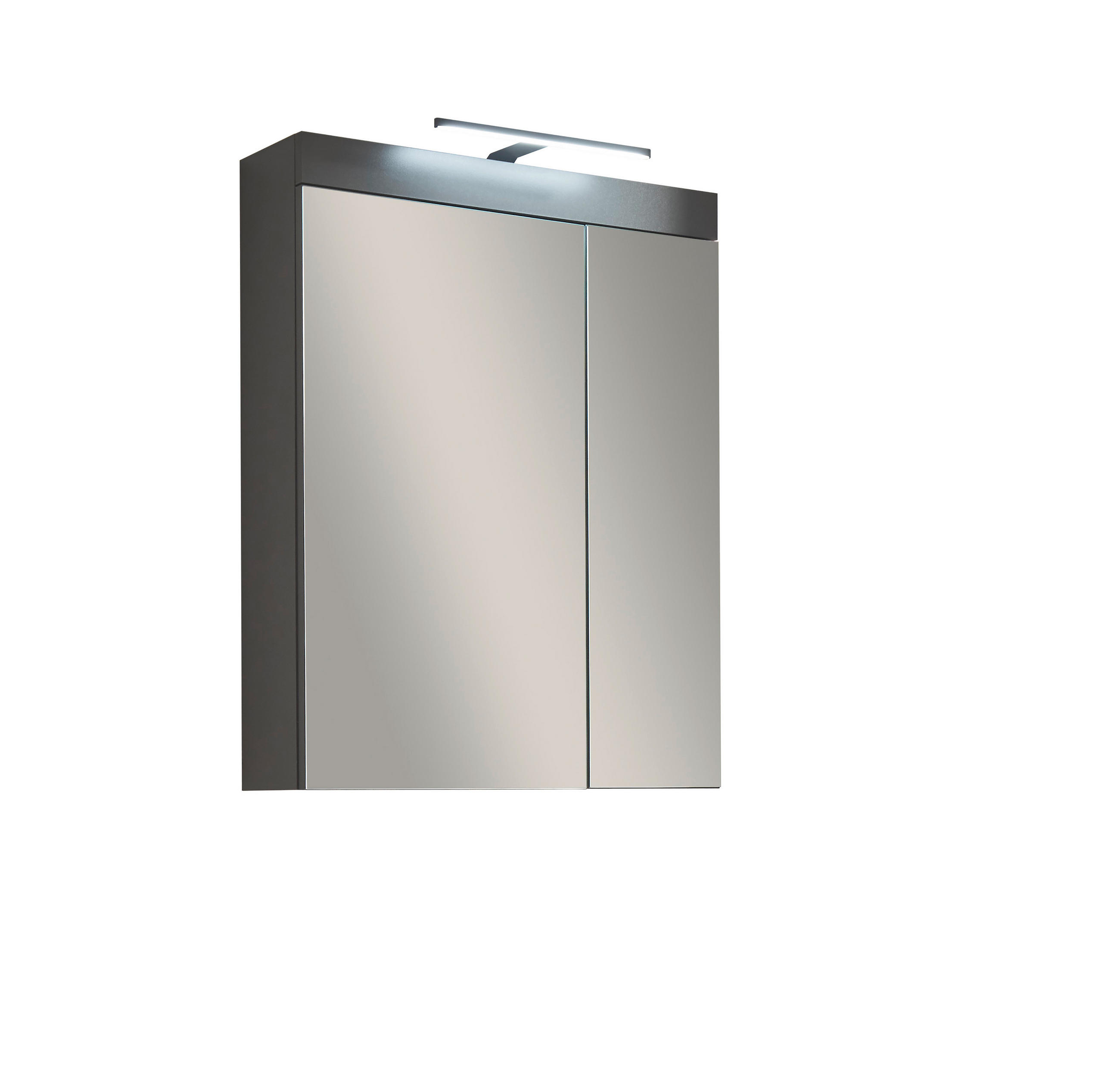 SPIEGELSCHRANK 60/77/17 cm  - Graphitfarben, Basics, Glas/Holzwerkstoff (60/77/17cm) - MID.YOU