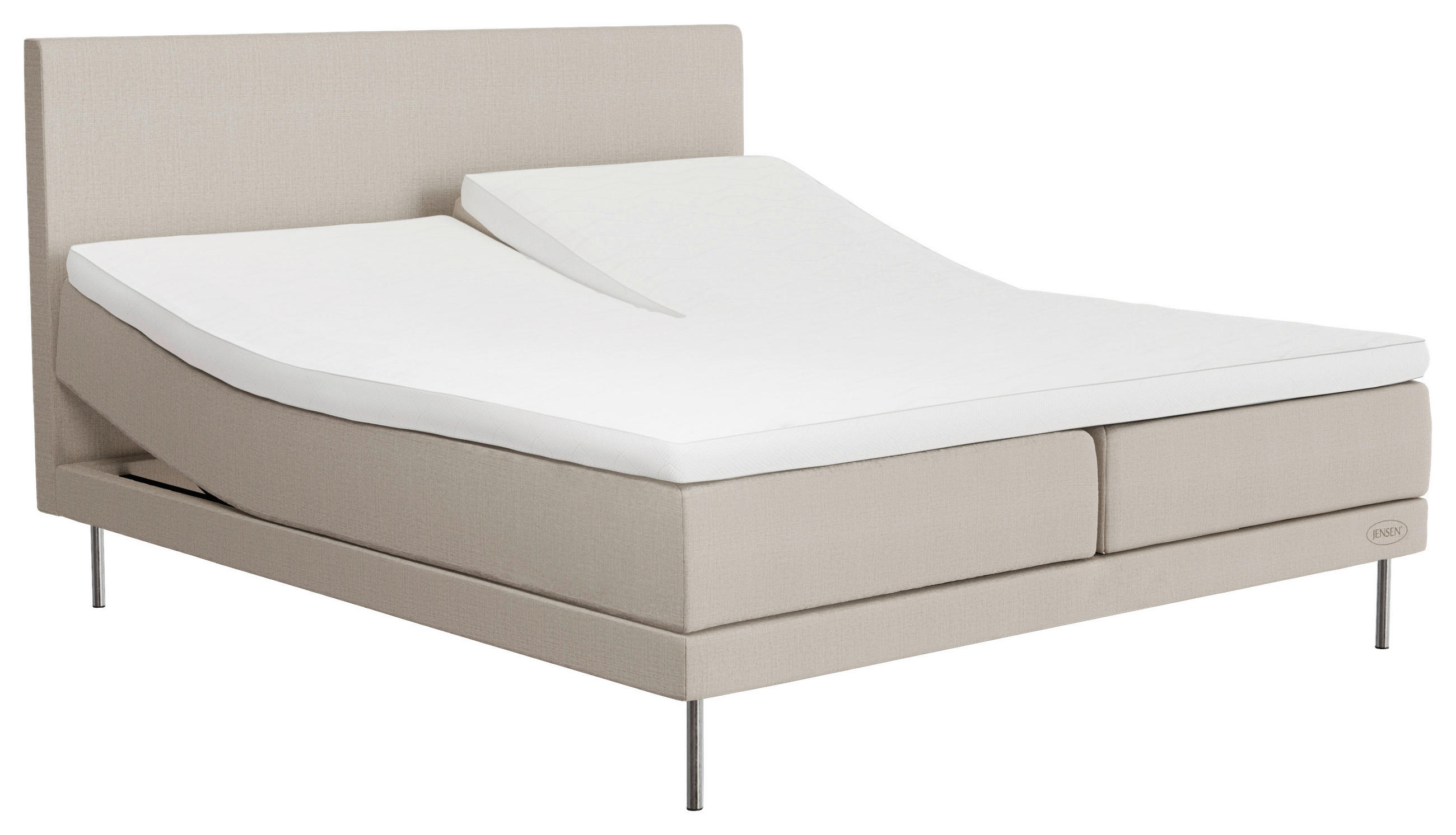 BOXSPRINGBETT 180/200 cm  in Beige  - Beige, KONVENTIONELL, Textil/Metall (180/200cm) - Jensen