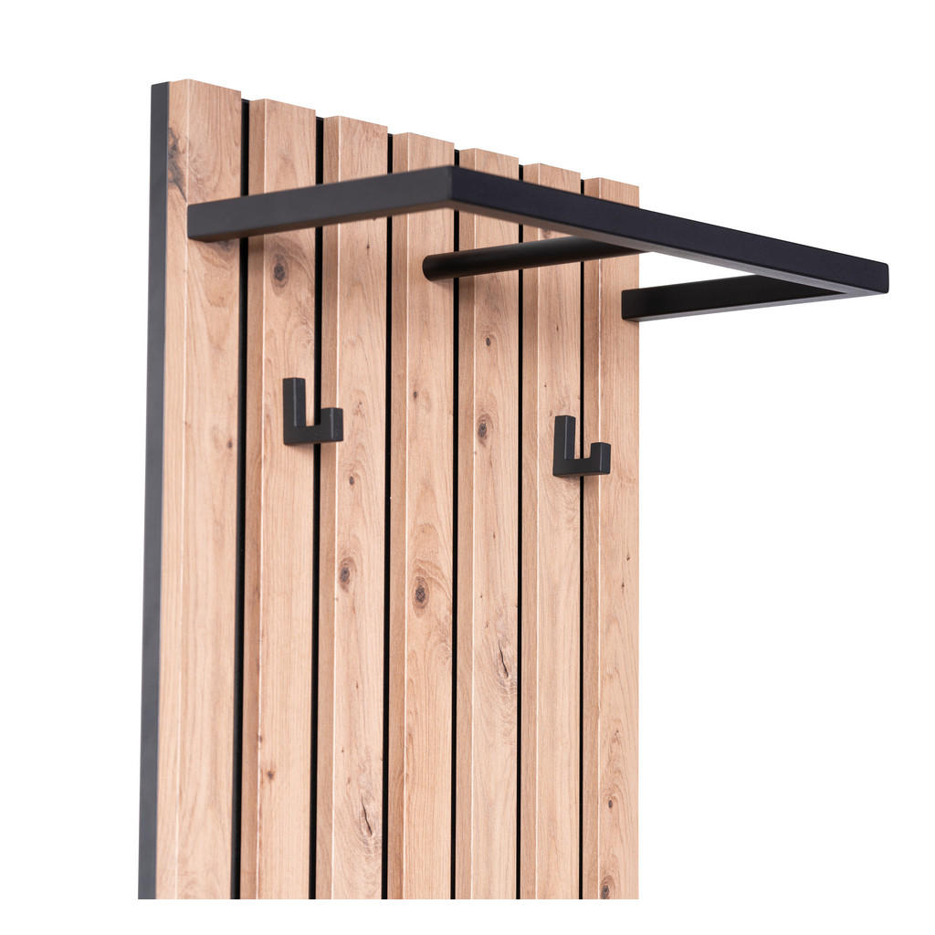 Thumbnail - Xora Wandgarderobe, Braun, Schwarz, Holzwerkstoff, 45x90x23 cm, Kleiderstange, Garderobe, Garderobenleisten & Garderoben...