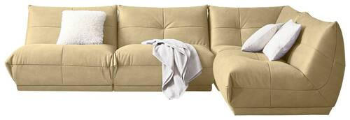 ECKSOFA Beige Lederlook  - Beige, Trend, Textil (315/210cm) - Livetastic