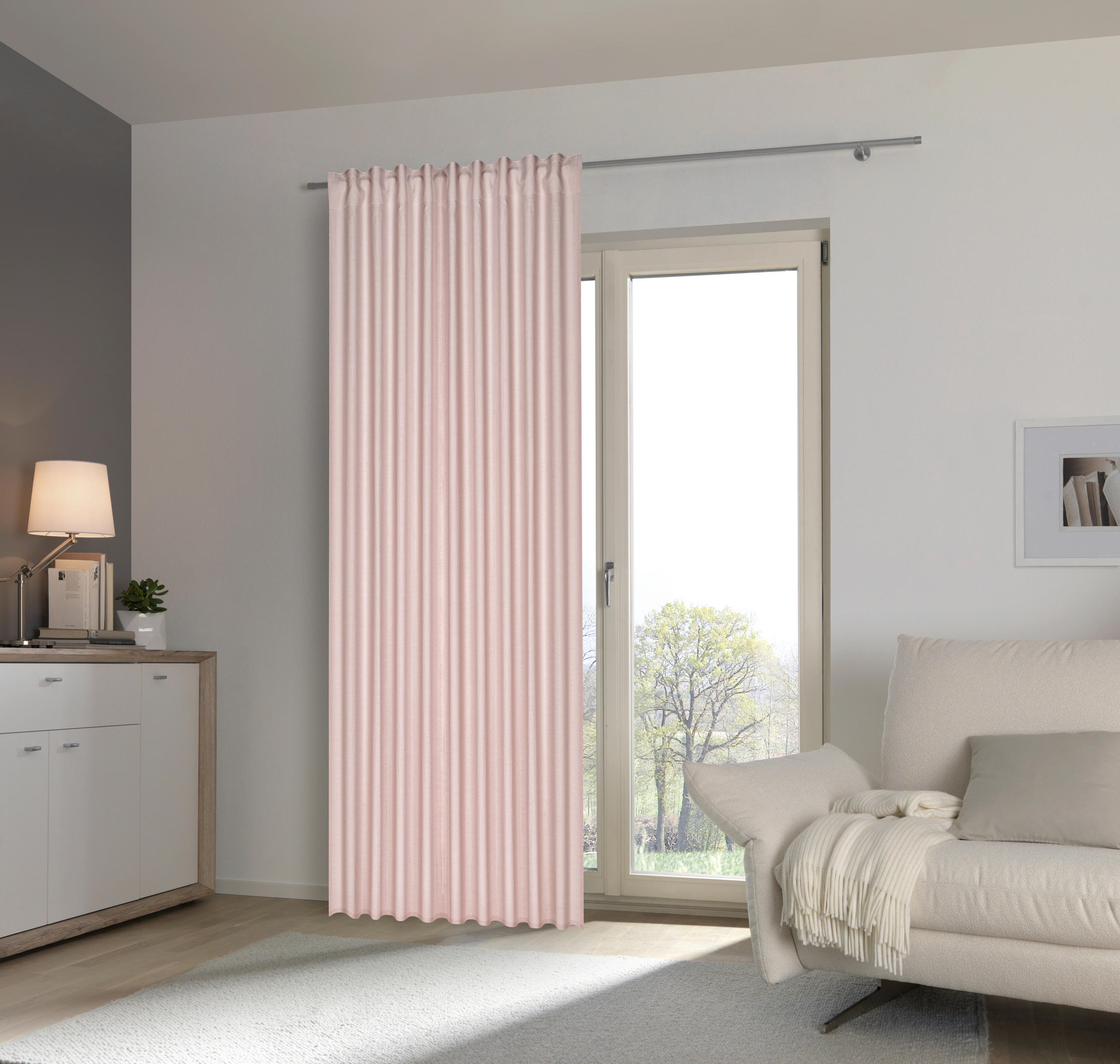 FERTIGVORHANG blickdicht  - Rosa, Basics, Textil (135/255cm) - Esposa