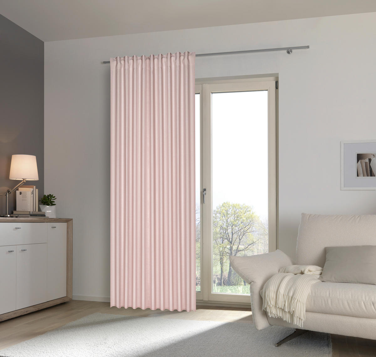 FERTIGVORHANG blickdicht  - Rosa, Basics, Textil (135/255cm) - Esposa