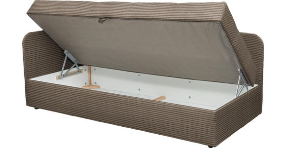 LIEGE  in Cord Graubraun  - Graubraun/Schwarz, Basics, Kunststoff/Textil (95/90/205cm) - Xora