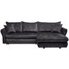 ECKSOFA in Chenille Schwarz  - Schwarz, Konventionell, Kunststoff/Textil (275/180cm) - Stylife