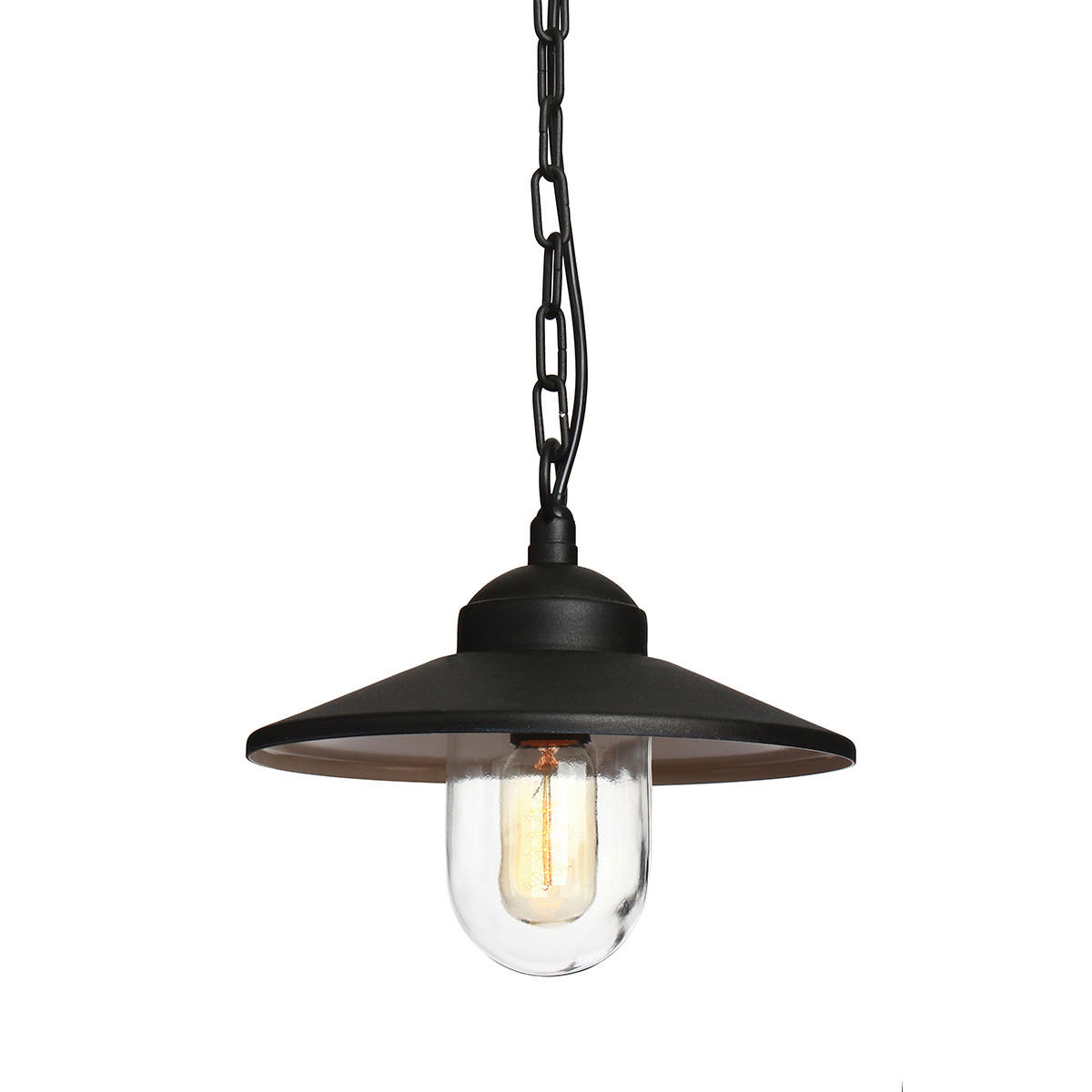 AUSSENHÄNGELEUCHTE - Schwarz, Konventionell, Glas/Metall (27.5/26cm) - Elstead Lighting