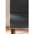 LOWBOARD  in 208/68/50 cm  - Eichefarben/Anthrazit, Design, Glas/Holz (208/68/50cm) - Novel