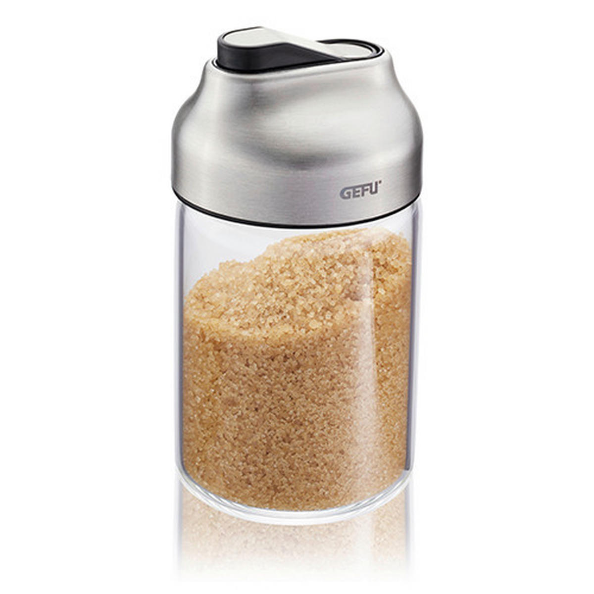 ZUCKERSTREUER Tip Metall, Kunststoff, Glas  - Silberfarben/Schwarz, Basics, Glas/Kunststoff (6,5/12cm) - Gefu