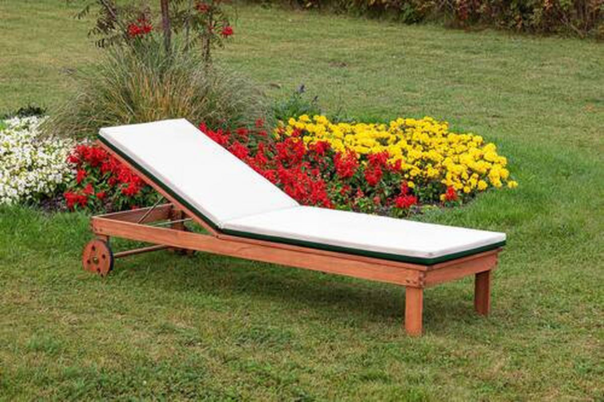 GARTENLIEGE  - Beige/Naturfarben, MODERN, Holz/Textil - Gardenson