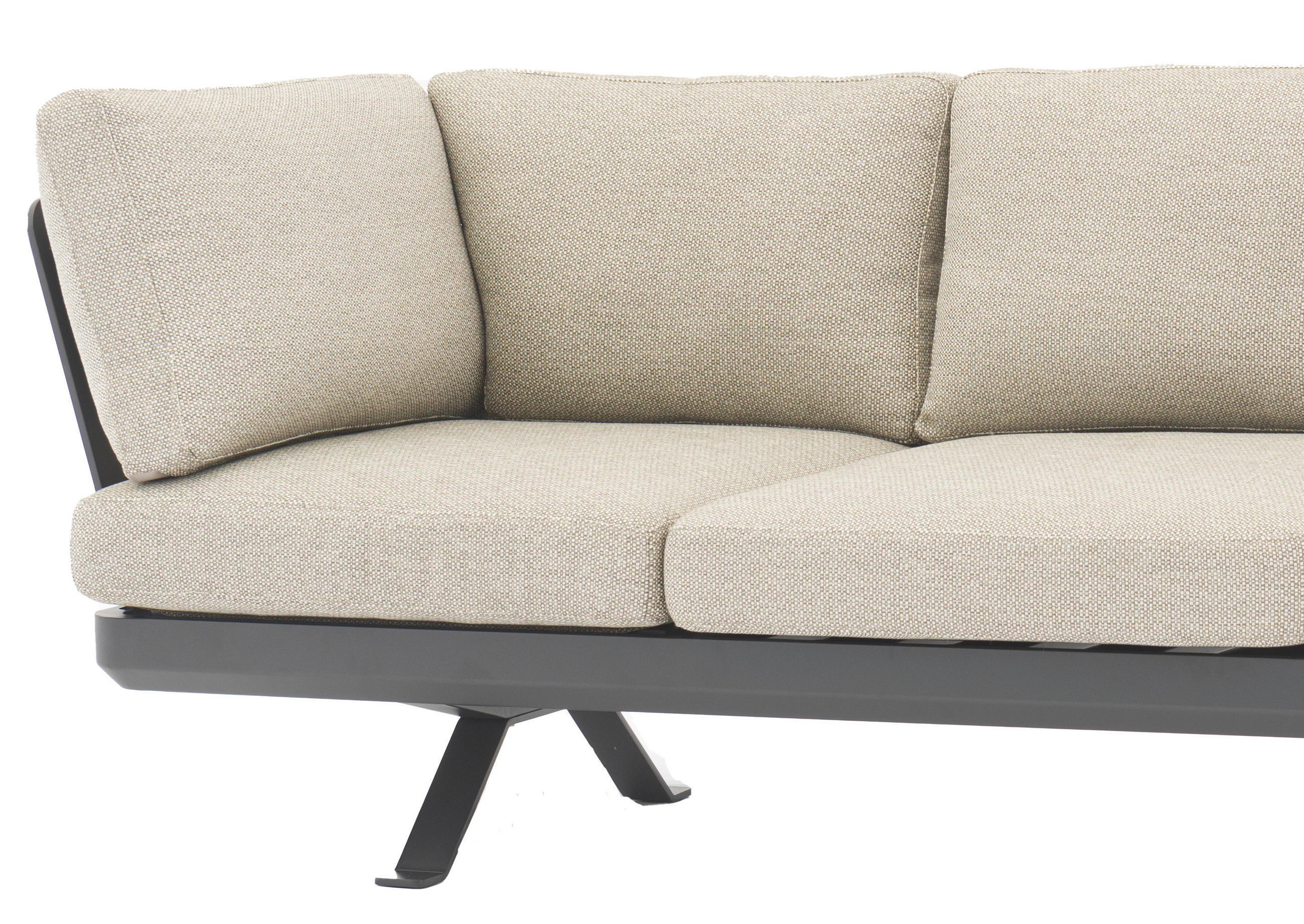LOUNGESOFA  - Graphitfarben/Grau, Design, Textil/Metall (207/71/70cm) - Zebra 