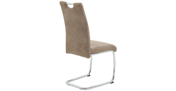 SCHWINGSTUHL in Mikrofaser - Chromfarben/Beige, KONVENTIONELL, Textil/Metall (43/98/59cm) - Carryhome