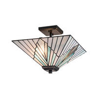 DECKENLEUCHTE     - Dunkelbraun/Multicolor, KONVENTIONELL, Glas/Metall (25,5/38/38cm) - Elstead Lighting
