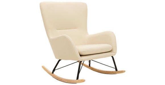 SCHAUKELSTUHL in Webstoff Creme  - Creme/Naturfarben, LIFESTYLE, Holz/Textil (71/94/91cm) - Novel