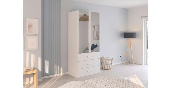 DREHTÜRENSCHRANK in Weiß - Weiß, Design, Glas/Holzwerkstoff (101/223/60cm) - Novel