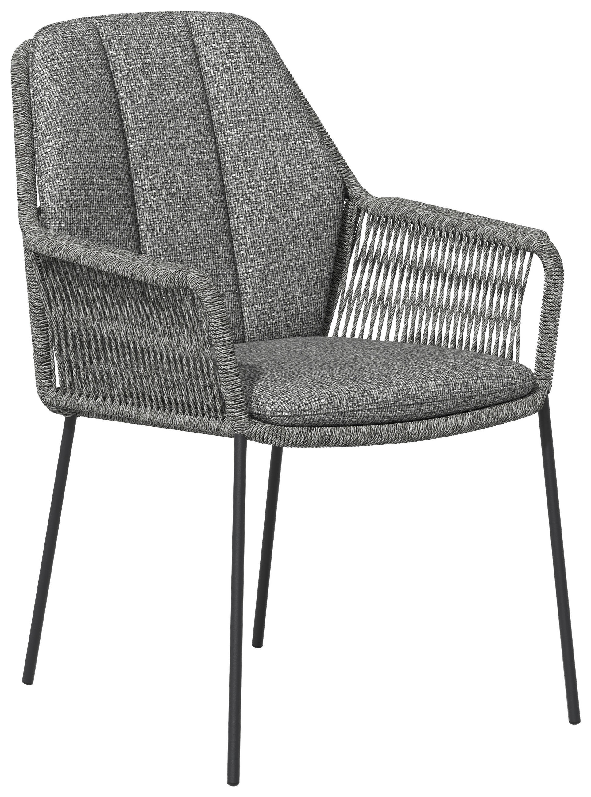 GARTENSTUHL Metall, Textil Grau  - Anthrazit/Grau, Basics, Textil/Metall (60/88/70cm) - Tierra Outdoor