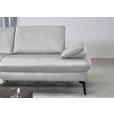 ECKSOFA in Echtleder Weiß  - Schwarz/Weiß, Design, Leder/Metall (157/325cm) - Dieter Knoll