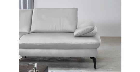 ECKSOFA in Echtleder Weiß 157/325 cm - Schwarz/Weiß, Design, Leder/Metall (157/325cm) - Dieter Knoll