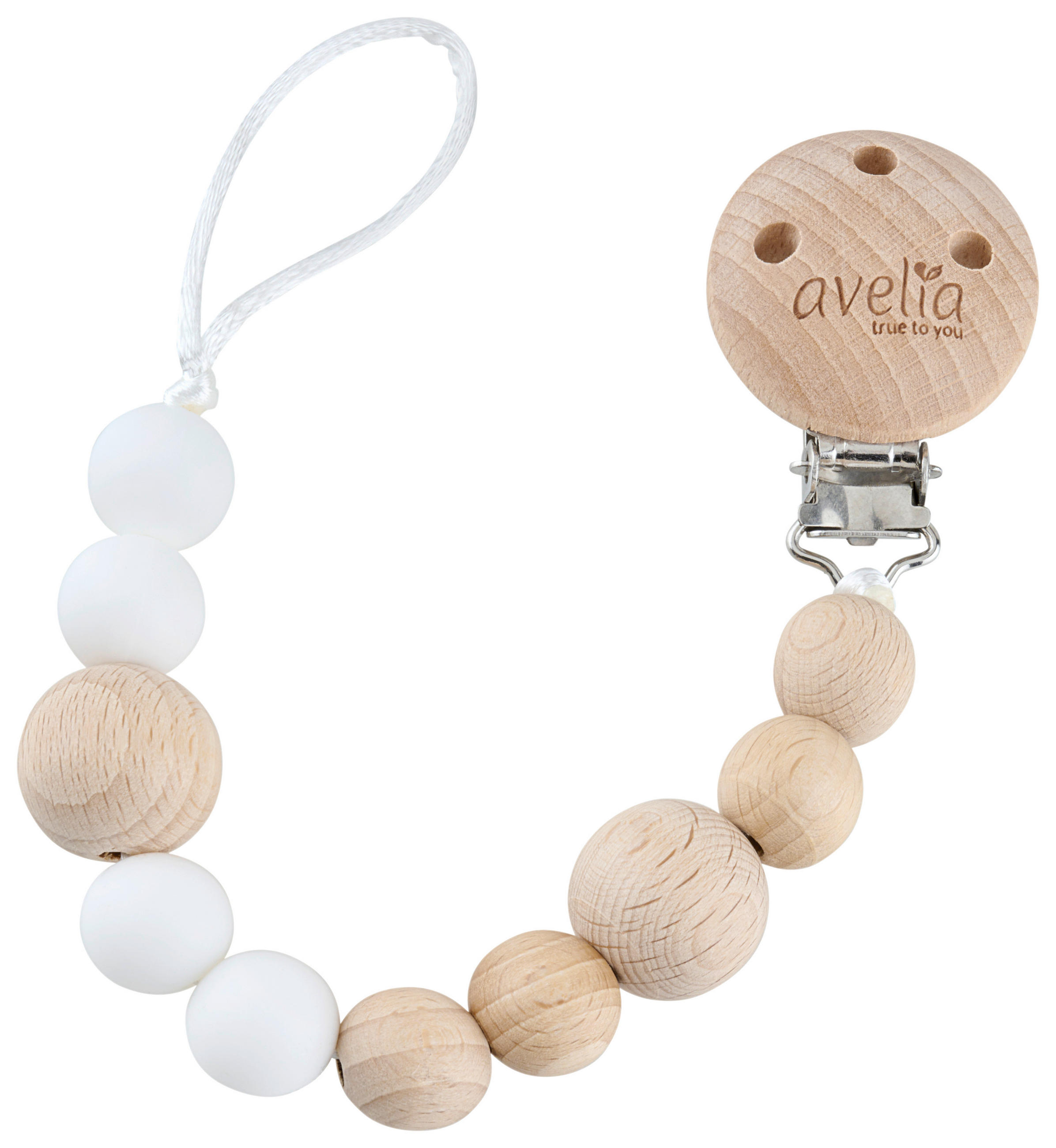 SCHNULLERKETTE 0 Monat(e) - Weiss/Kernbuche, Basics, Holz/Kunststoff (22cm) - Jimmylee