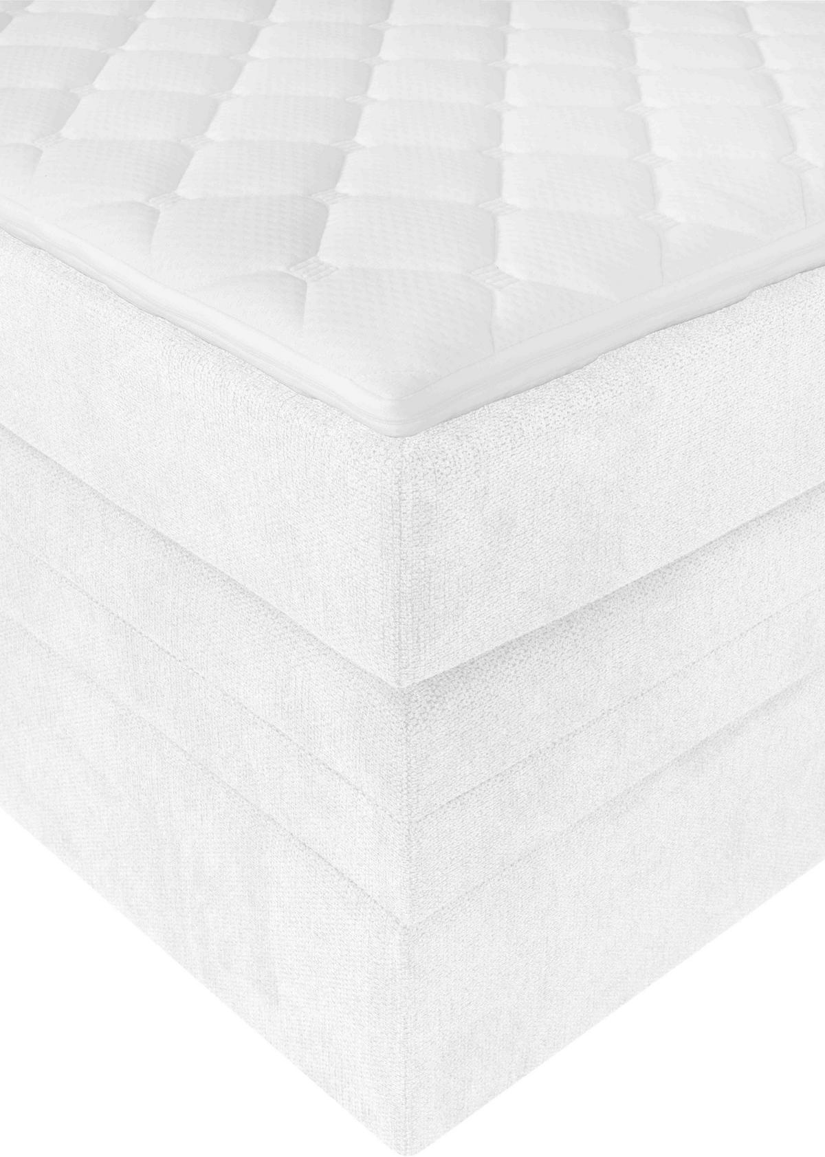 BOXSPRINGBETT 180/200 cm  in Weiss  - Weiss/Schwarz, Konventionell, Holz/Textil (180/200cm) - Welnova