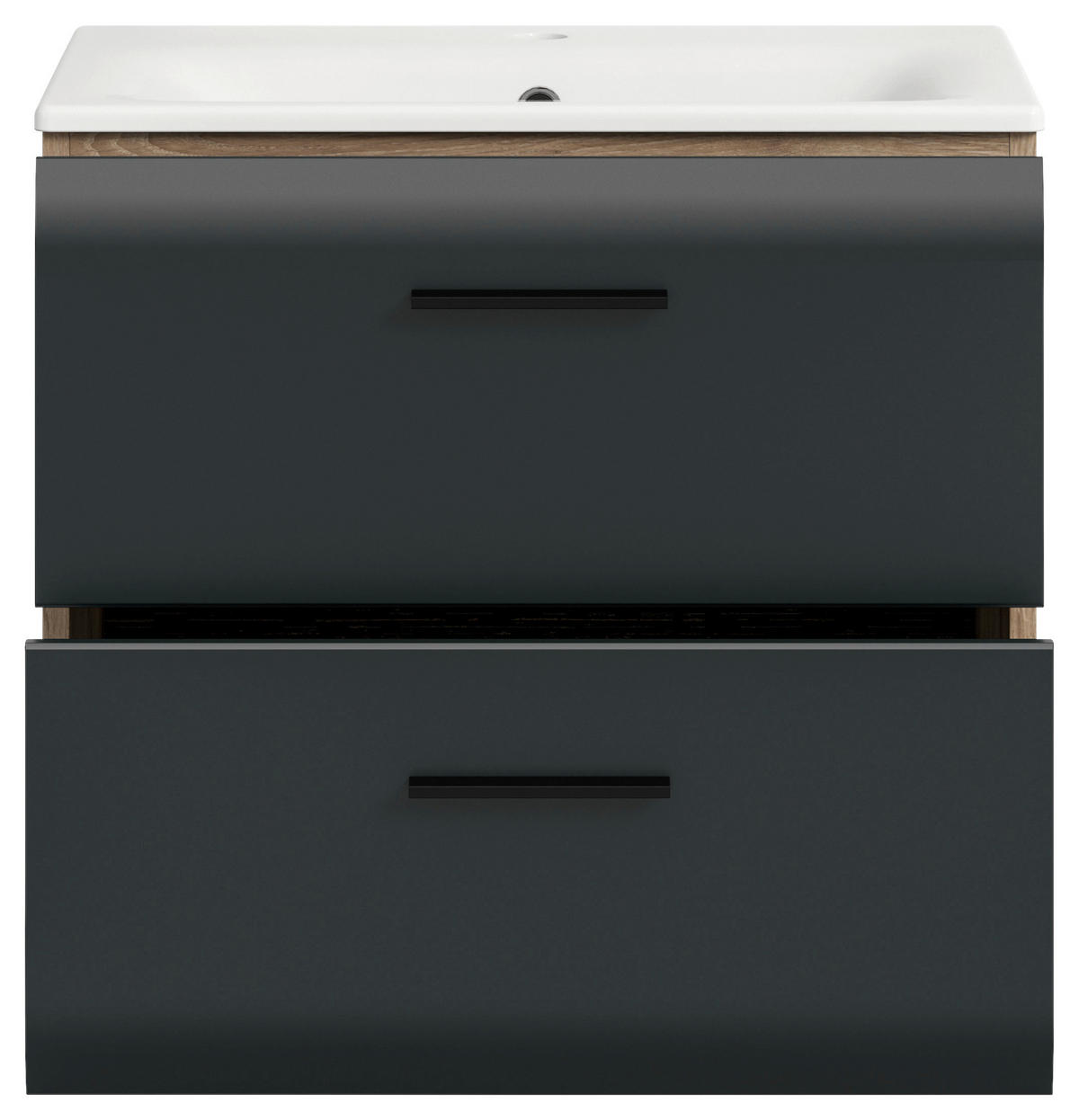 WASCHTISCHKOMBI 60 cm  - Eiche dunkel/Weiss, Basics, Keramik/Holzwerkstoff (60cm) - MID.YOU