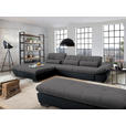 ECKSOFA in Mikrofaser Grau  - Schwarz/Grau, Design, Textil/Metall (204/341cm) - Xora