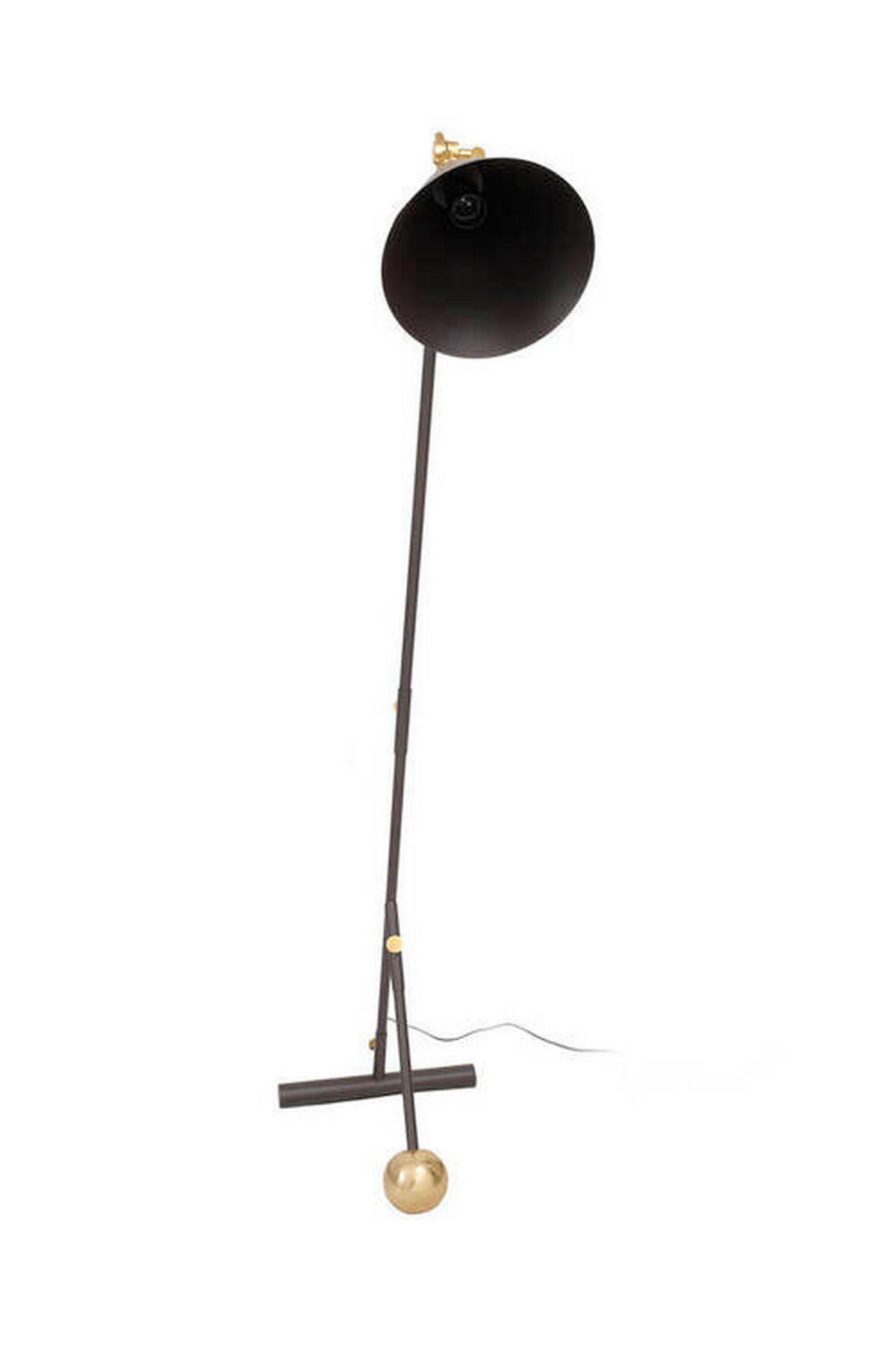 STEHLEUCHTE - Goldfarben/Schwarz, Design, Kunststoff/Metall (30/148/42cm) - Kayoom