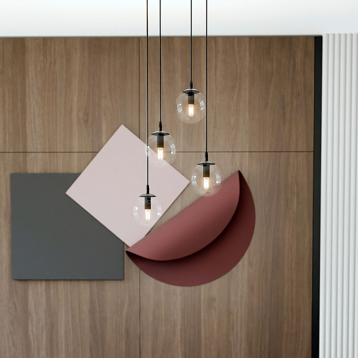 HÄNGELEUCHTE  40/40/100 cm    - Schwarz, KONVENTIONELL, Glas/Metall (40/40/100cm)