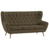 3-SITZER-SOFA in Mikrofaser Olivgrün  - Olivgrün, Design, Holz/Textil (187/101/95cm) - Stylife