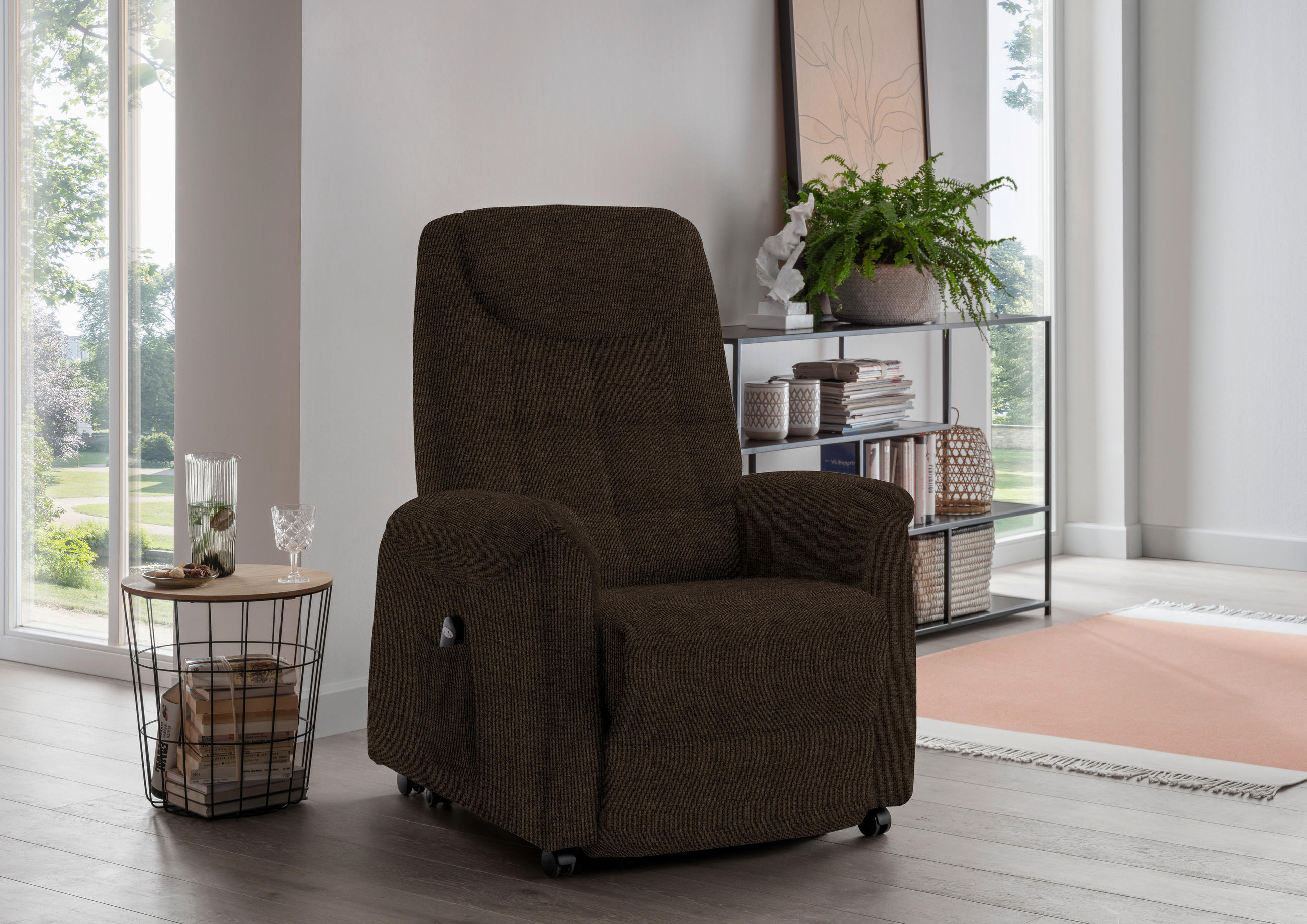 FERNSEHSESSEL  mit Relaxfunktion Mikrofaser Dunkelbraun  - Dunkelbraun/Schwarz, KONVENTIONELL, Kunststoff/Textil (83/113/92cm) - Xora