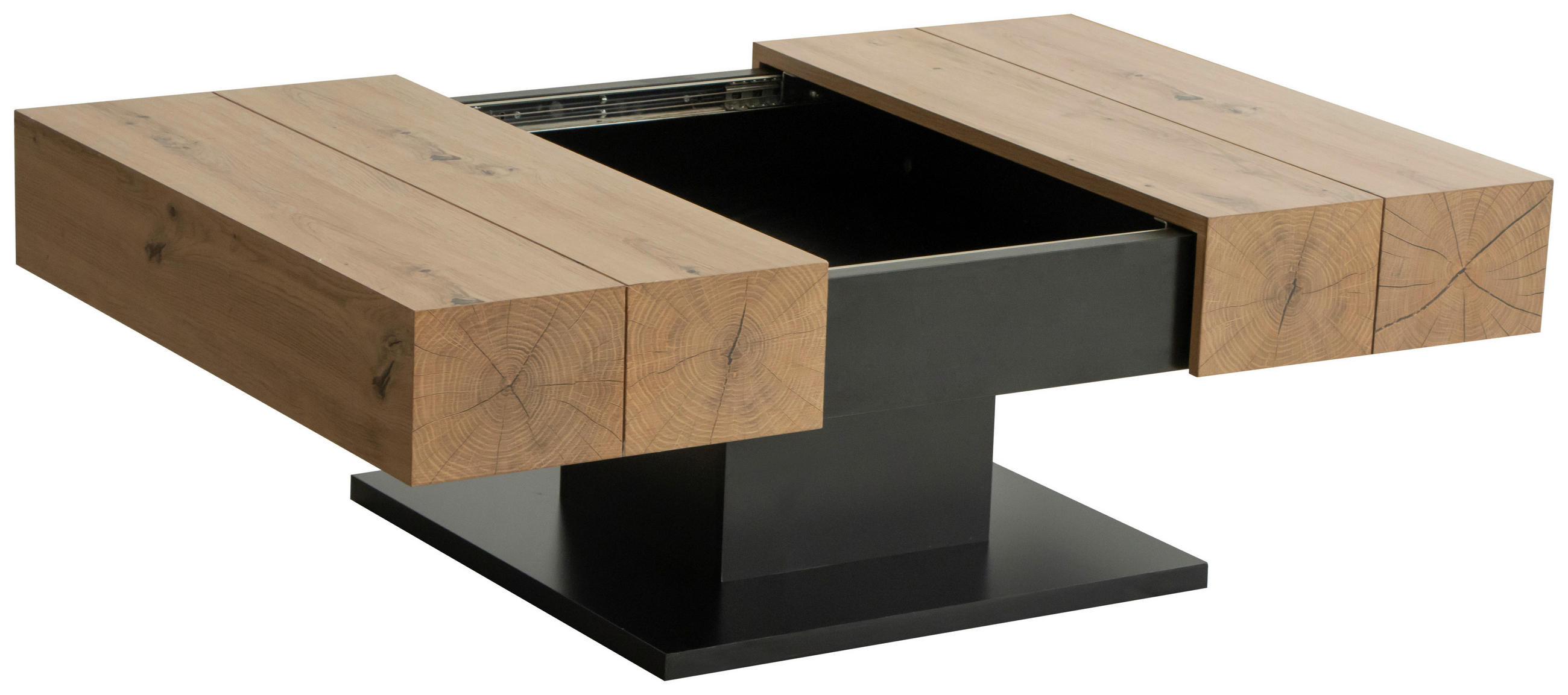 KONFERENČNÝ STOLÍK, čierna, farba duba, kompozitné drevo, 80/80/40 cm - čierna/farba duba, Design, kompozitné drevo (80/80/40cm) - Carryhome