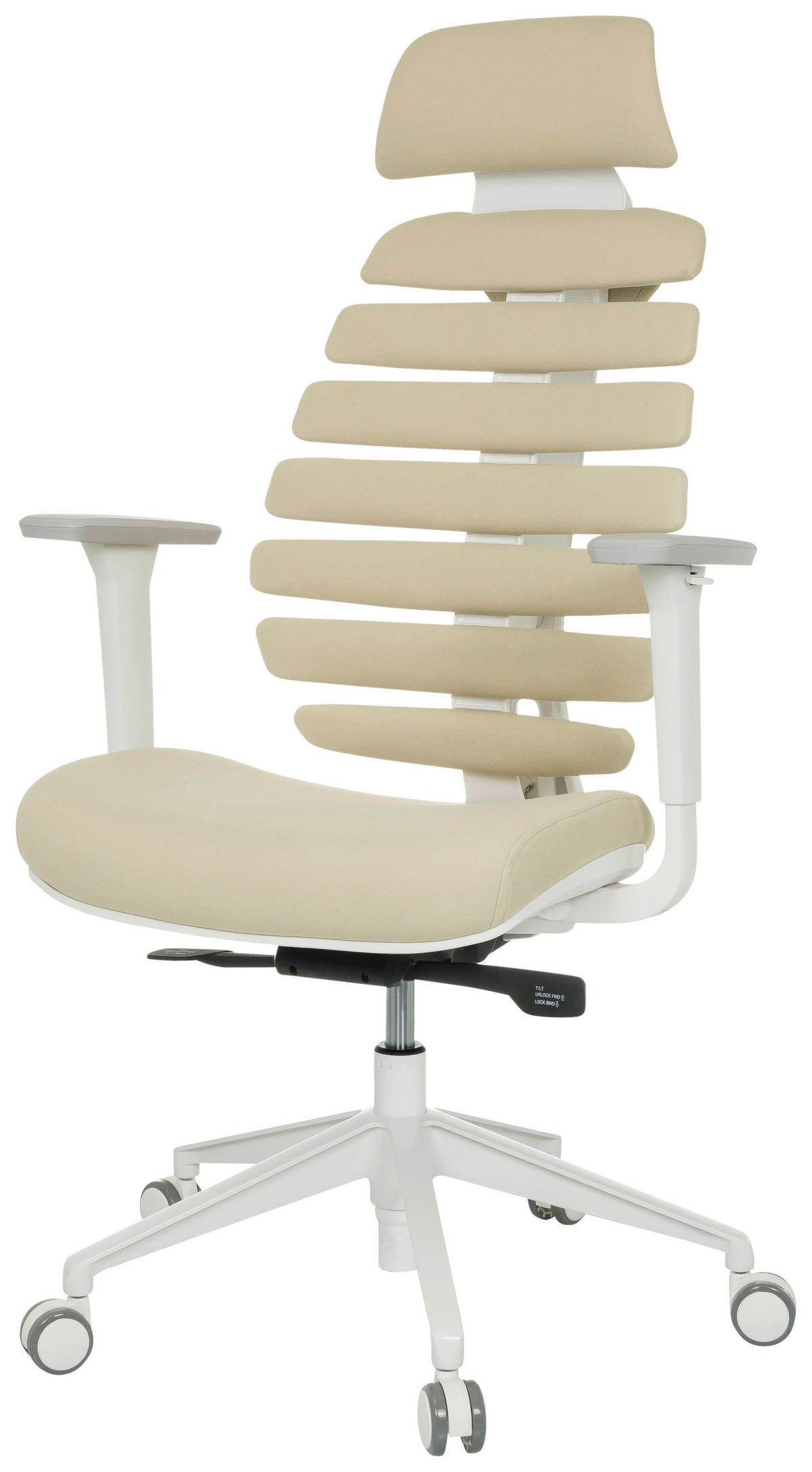 DREHSTUHL  in Flachgewebe Beige  - Beige/Weiß, MODERN, Kunststoff/Textil (67/116 - 133/65cm) - MID.YOU