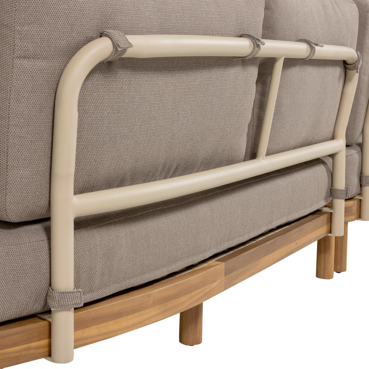 LOUNGEGARNITUR  100/300 cm  Akazie massiv  - Sandfarben, MODERN, Holz/Textil (100/300cm) - Livetastic
