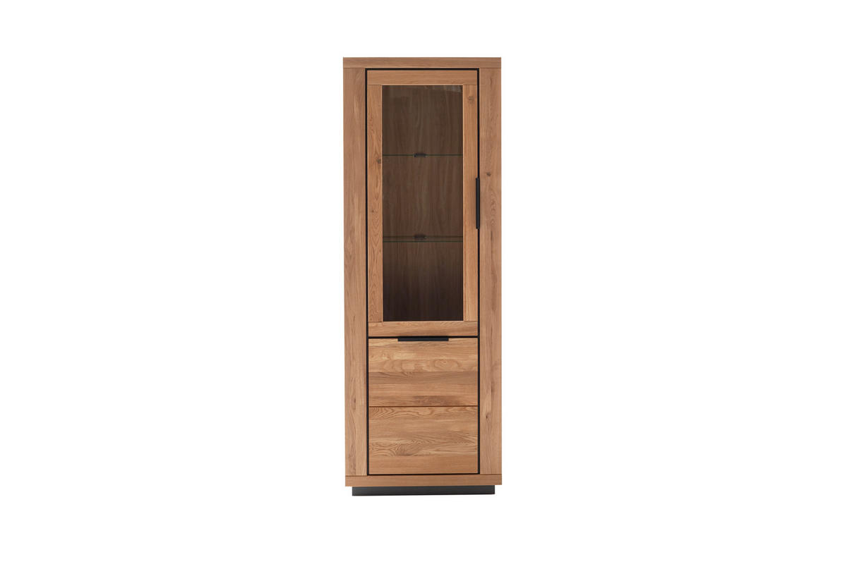 VITRINE  in Wildeiche Wildeiche - Wildeiche/Schwarz, Design, Glas/Holz (72/200/40cm) - MID.YOU