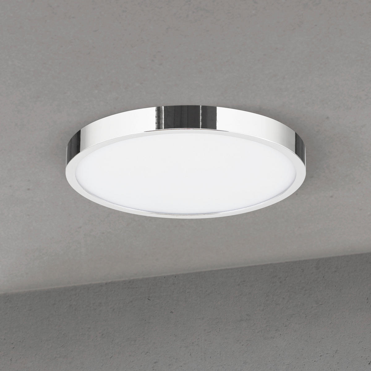 LED-DECKENLEUCHTE Disc 24/2,4 cm   - Chromfarben, KONVENTIONELL, Kunststoff/Metall (24/2,4cm)
