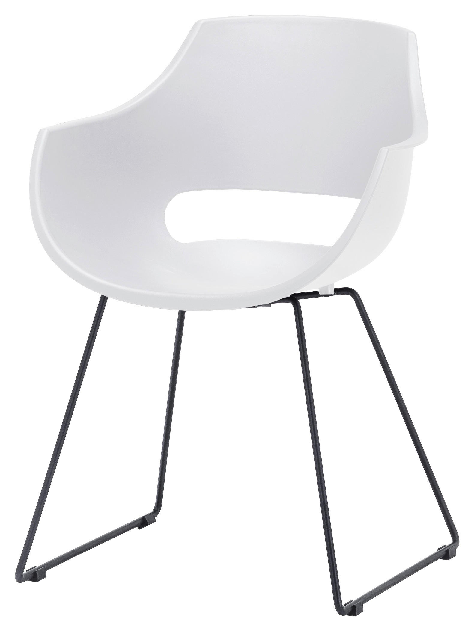 ARMLEHNSTUHL  in Stahl  - Schwarz/Weiß, Design, Kunststoff/Metall (57/80/58cm) - Livetastic