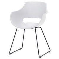 ARMLEHNSTUHL  in Stahl  - Schwarz/Weiß, Design, Kunststoff/Metall (57/80/58cm) - Livetastic