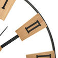 WANDUHR Naturfarben, Schwarz 80,5/80,5/7 cm  - Schwarz/Naturfarben, LIFESTYLE, Holz/Metall (80,5/80,5/7cm) - Landscape