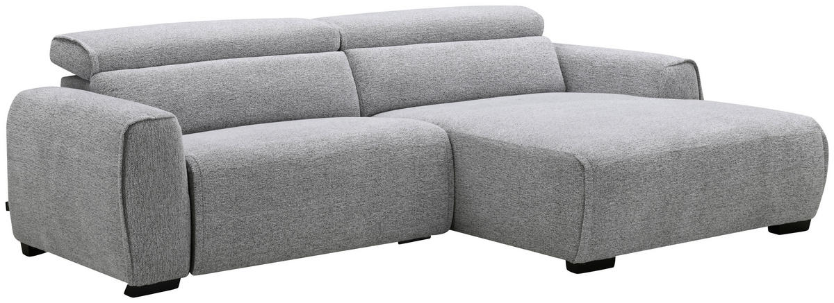 ECKSOFA Hellgrau Mikrofaser  - Hellgrau/Schwarz, Design, Textil/Metall (256/172cm) - Carryhome