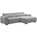 ECKSOFA in Mikrofaser Hellgrau  256/172 cm  - Hellgrau/Schwarz, Design, Textil/Metall (256/172cm) - Carryhome