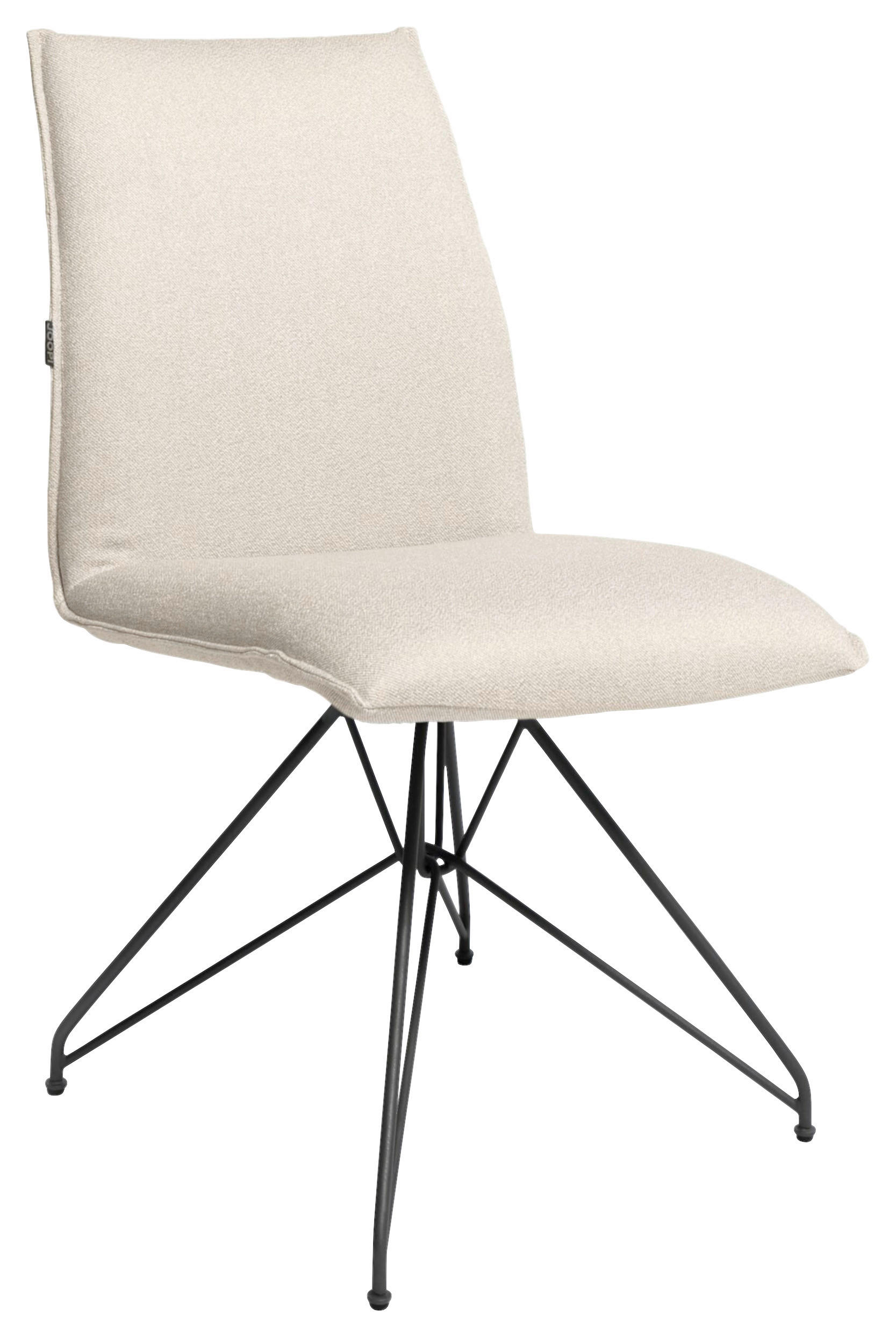 STUHL  Stoffauswahl, Gestellauswahl Flachgewebe  - Anthrazit/Naturfarben, Design, Textil/Metall (50/90/65cm) - Joop!