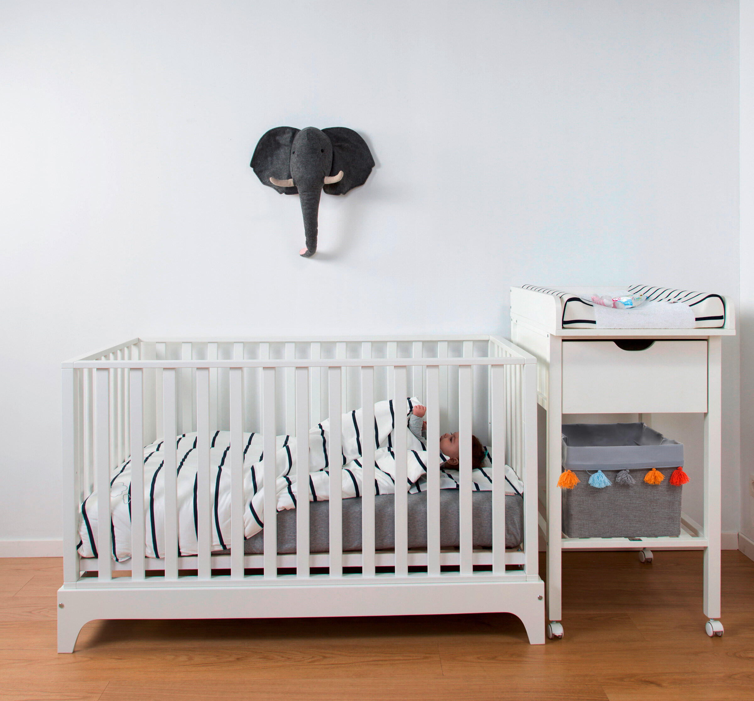 POSTÝLKA S PŘÍČKAMI 70 cmx140 cm - bílá, Konvenční, dřevo/kompozitní dřevo (148/78/88cm) - Childhome