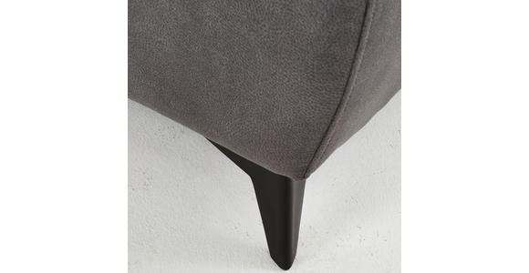 Wohnlandschaft inkl.Funktionen Dunkelgrau Lederlook - Dunkelgrau/Schwarz, KONVENTIONELL, Textil/Metall (194/257cm) - Cantus