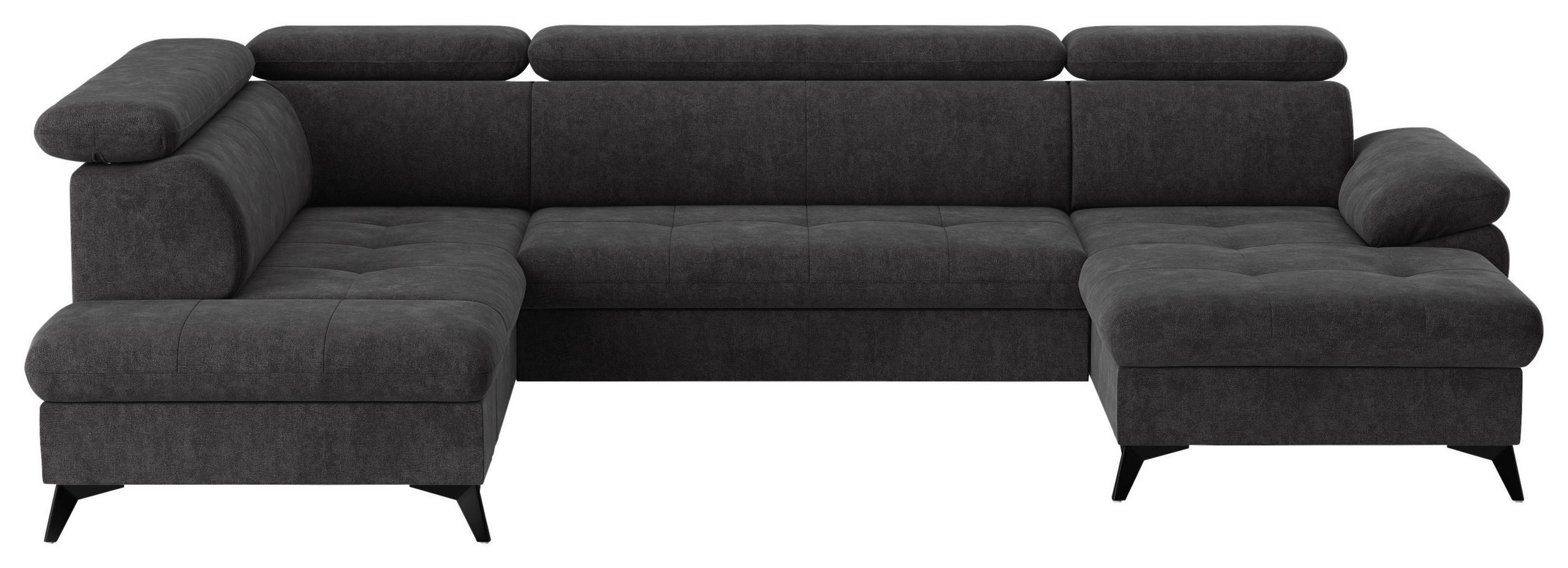 WOHNLANDSCHAFT in Dunkelgrau  - Schlammfarben/Dunkelgrau, Textil/Metall (207/324/166cm) - MID.YOU