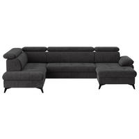 WOHNLANDSCHAFT in Dunkelgrau  - Schlammfarben/Dunkelgrau, Textil/Metall (207/324/166cm) - MID.YOU